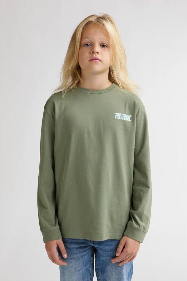 Petrol Industries longsleeve met backprint groen