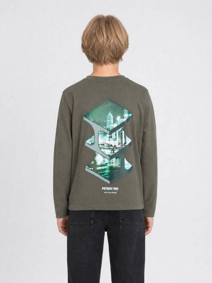 Petrol Industries longsleeve met backprint kaki - Foto 2