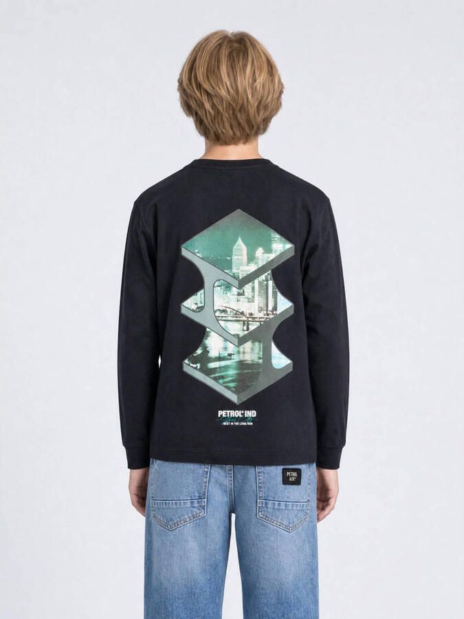 Petrol Industries longsleeve met backprint zwart - Foto 3