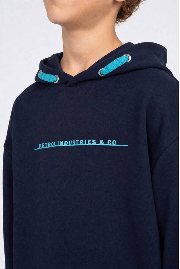 Petrol Industries rechtvallende hoodie met logo donkerblauw - Foto 2