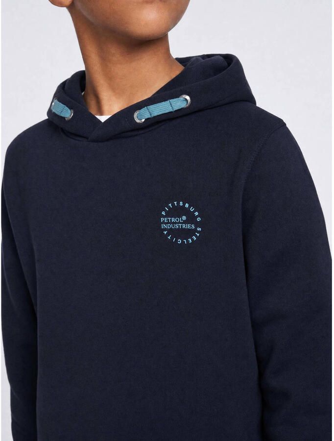 Petrol Industries rechtvallende hoodie met logo donkerblauw - Foto 2