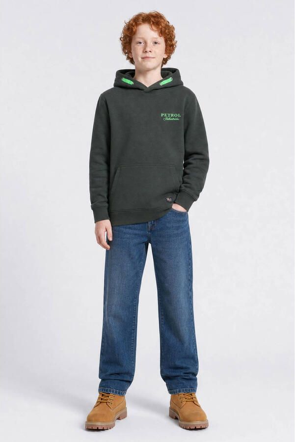 Petrol Industries rechtvallende hoodie met logo donkergroen Sweater Logo - Foto 2