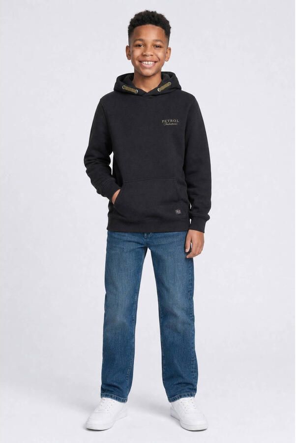 Petrol Industries rechtvallende hoodie met logo zwart Sweater Logo - Foto 3