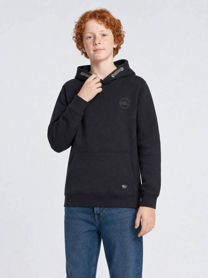 Petrol Industries rechtvallende hoodie zwart
