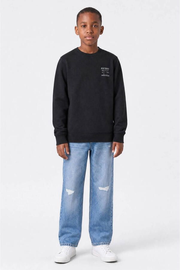 Petrol Industries rechtvallende sweater met print zwart Printopdruk - Foto 2