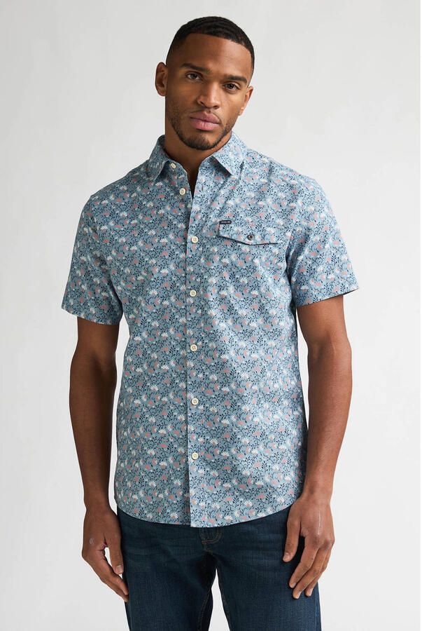 Petrol Industries regular casual overhemd blauw