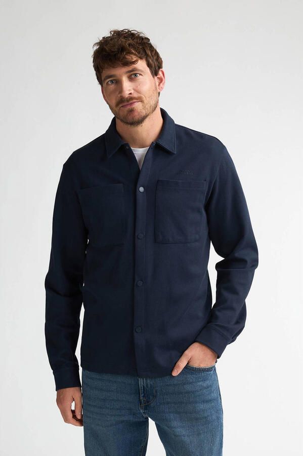 Petrol Industries regular casual overhemd donkerblauw