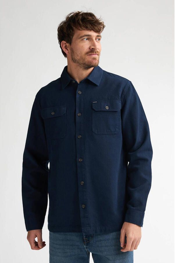 Petrol Industries regular casual overhemd donkerblauw