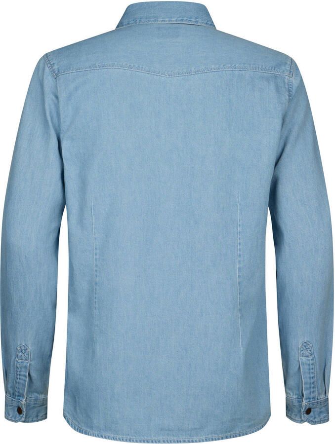 Petrol Industries regular casual overhemd light blue denim - Foto 2