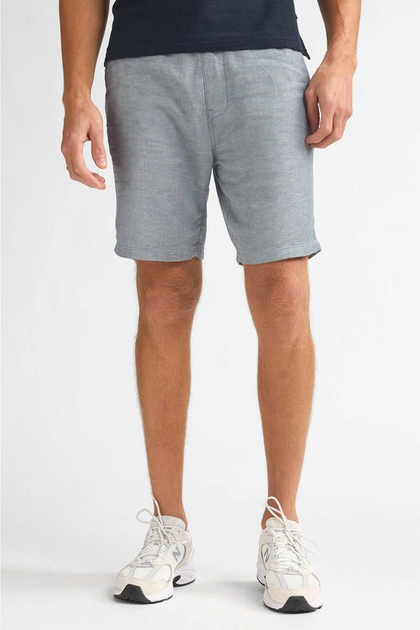 Petrol Industries regular chino short met linnen blauw
