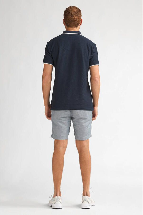Petrol Industries regular chino short met linnen blauw - Foto 2