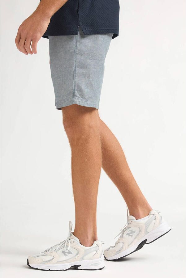 Petrol Industries regular chino short met linnen blauw - Foto 3