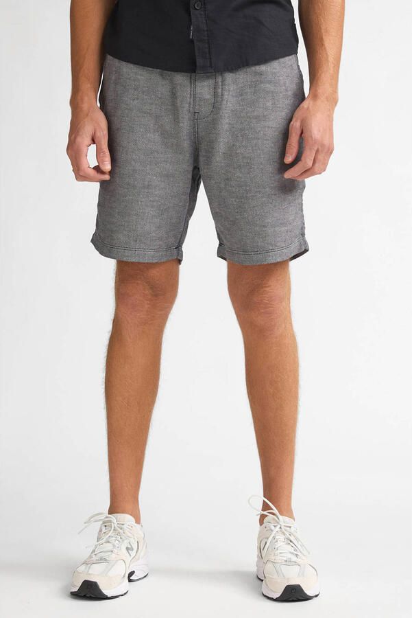 Petrol Industries regular chino short met linnen donkerblauw