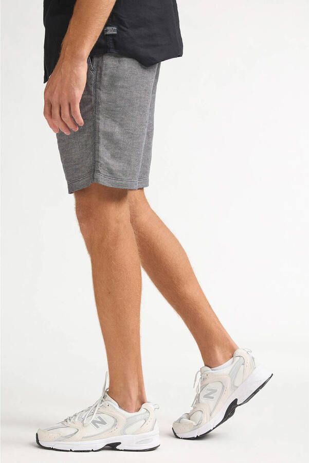 Petrol Industries regular chino short met linnen donkerblauw - Foto 3