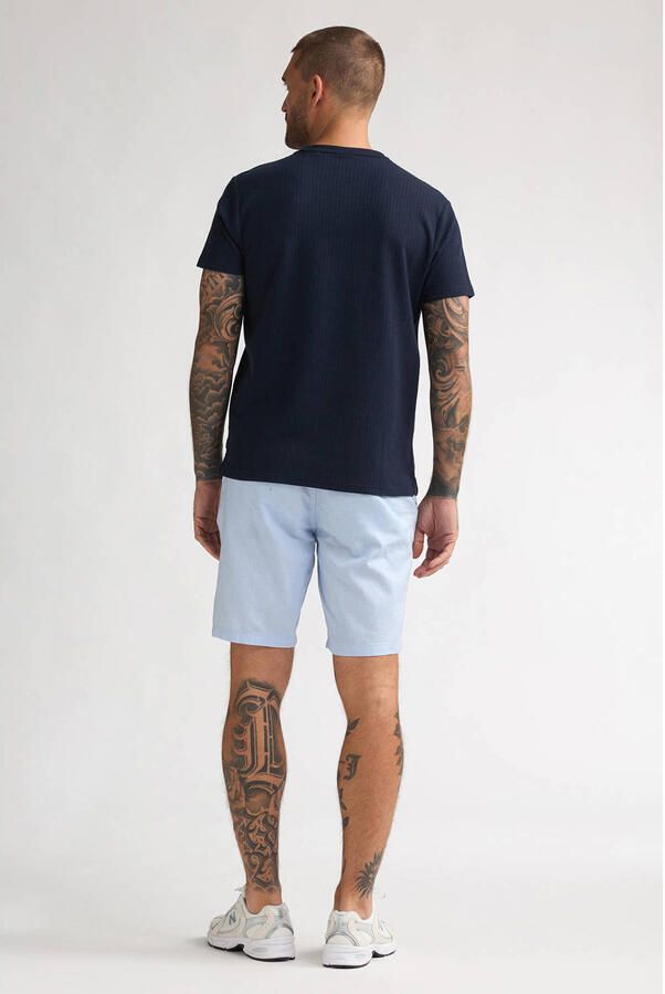 Petrol Industries regular fit chino short met linnen lichtblauw - Foto 3