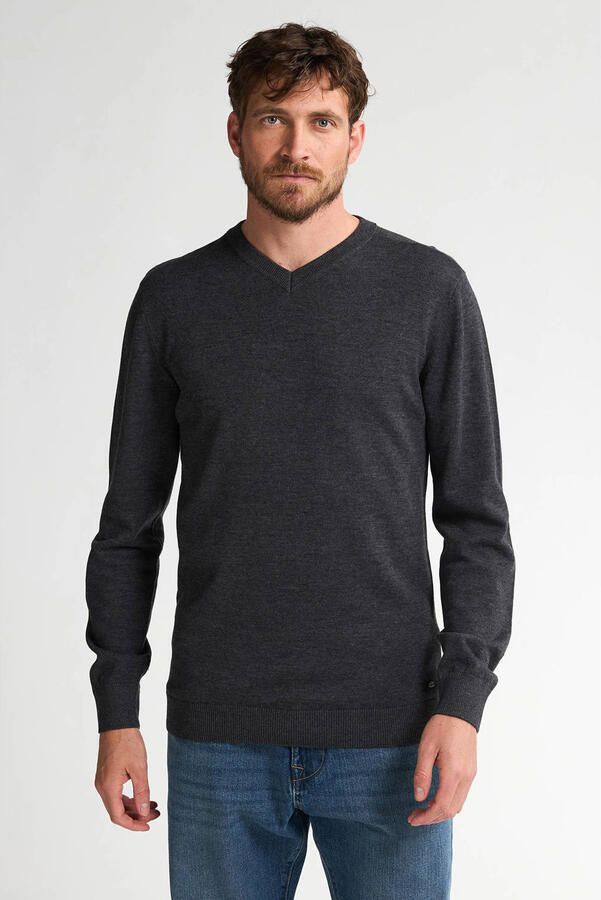 Petrol Industries Trui met V-hals V-Neck Basi Materiaalmix met katoenpercentage