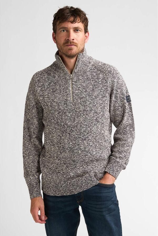 Petrol Industries regular fit gebreide gemêleerde trui met wol donkerblauw