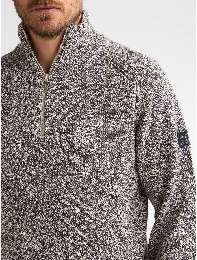 Petrol Industries regular fit gebreide gemêleerde trui met wol donkerblauw - Foto 2