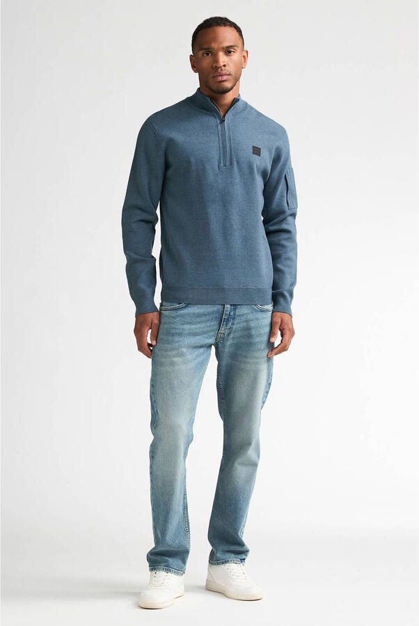 Petrol Industries regular fit gebreide gemêleerde trui storm blue - Foto 3