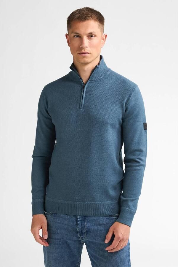 Petrol Industries regular fit gebreide trui blauw