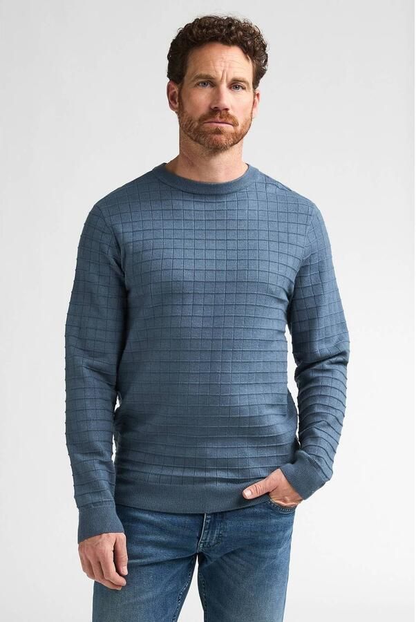 Petrol Industries regular fit gebreide trui blauw