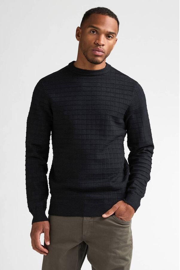 Petrol Industries regular fit gebreide trui deep black