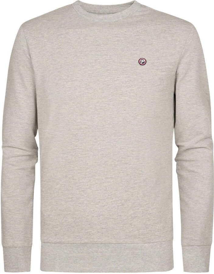 Petrol Industries regular fit gemêleerde sweater lichtgrijs
