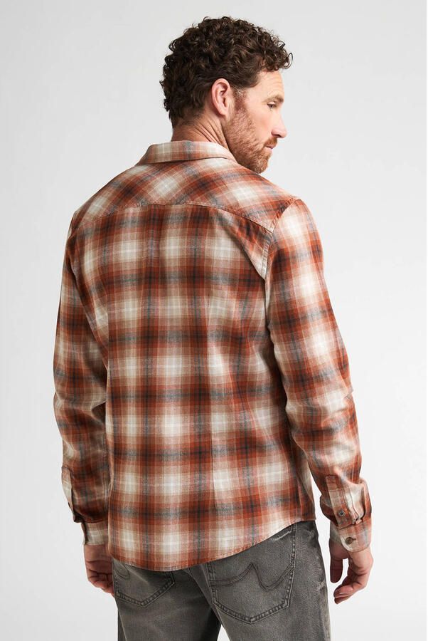 Petrol Industries regular fit geruit overhemd copper orange - Foto 3
