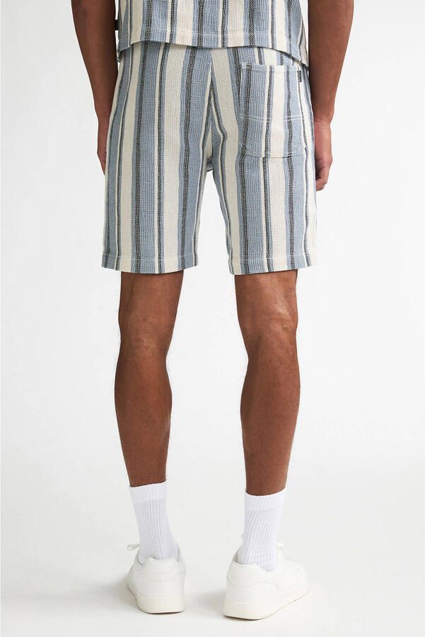 Petrol Industries regular fit gestreepte short blauw - Foto 3