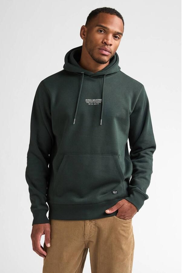 Petrol Industries regular fit hoodie met logo deep green
