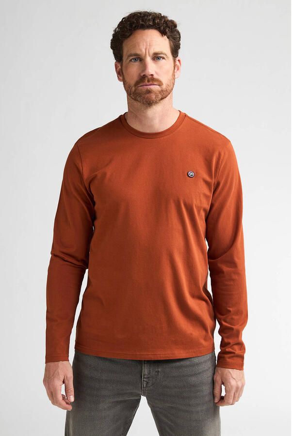 Petrol Industries regular fit longsleeve donkeroranje
