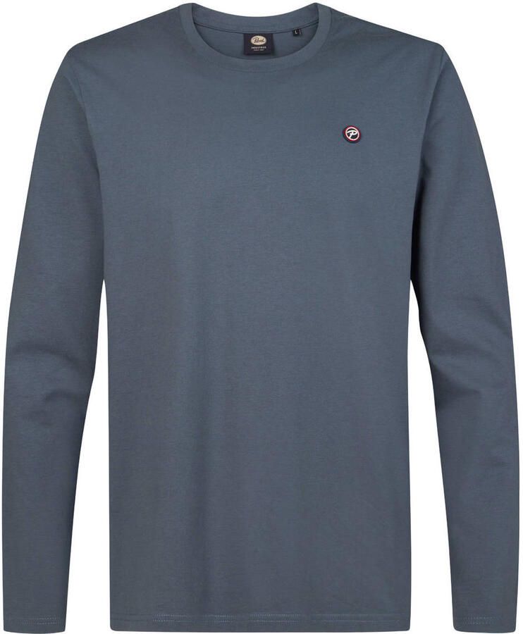 Petrol Industries regular fit longsleeve grijsblauw