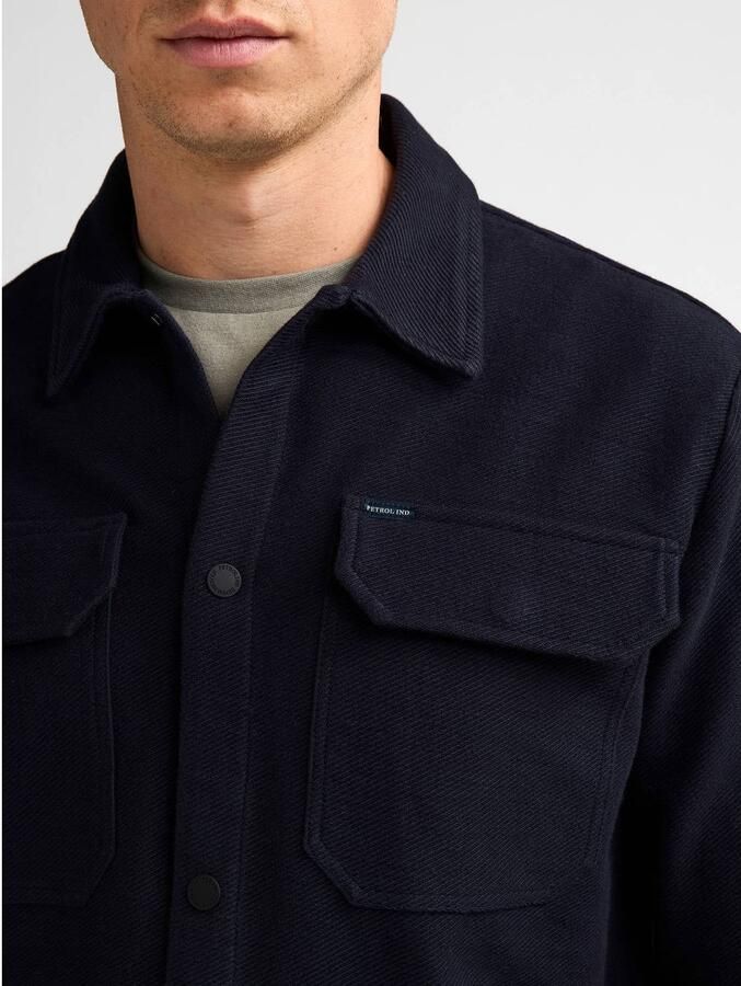 Petrol Industries regular fit overshirt donkerblauw - Foto 2
