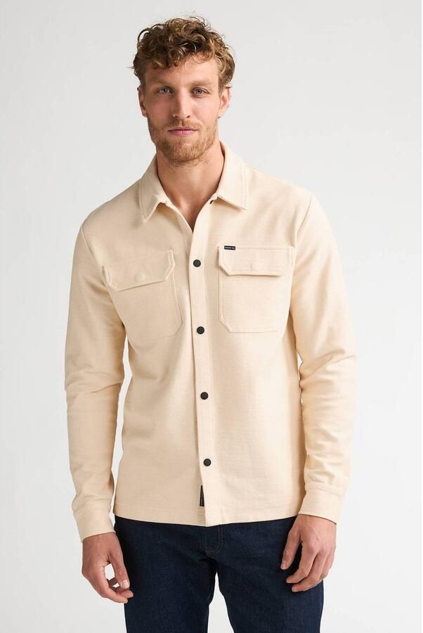 Petrol Industries regular fit overshirt stone white