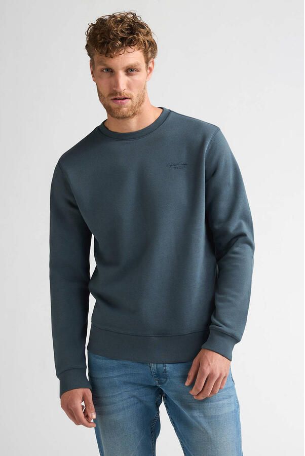 Petrol Industries regular fit sweater met backprint blauw