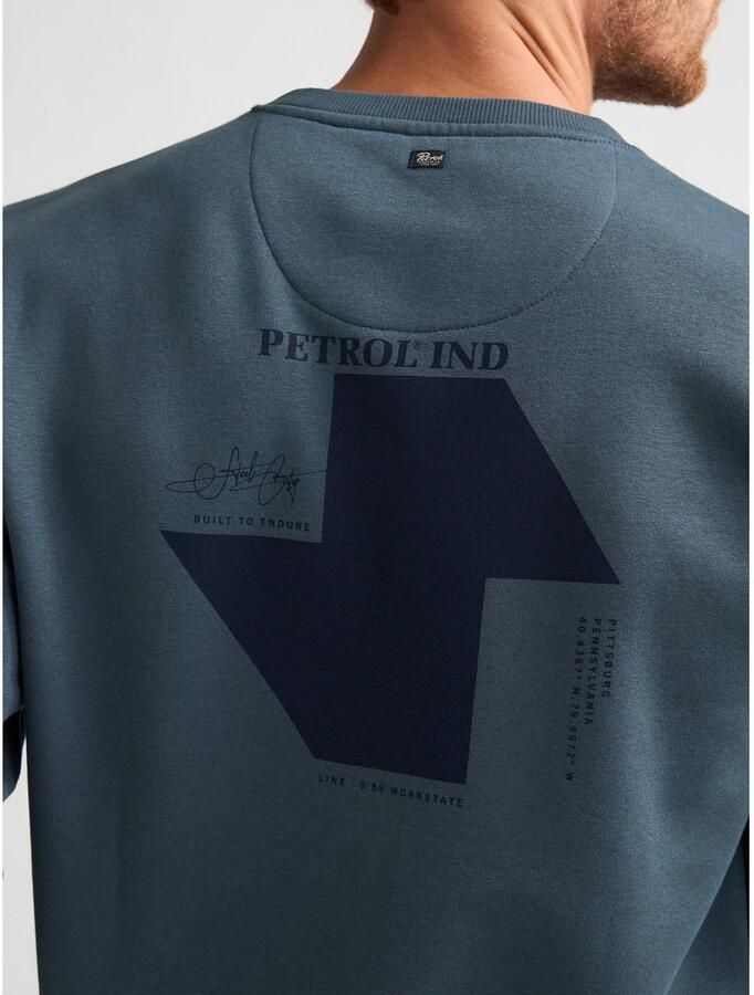 Petrol Industries regular fit sweater met backprint blauw - Foto 2