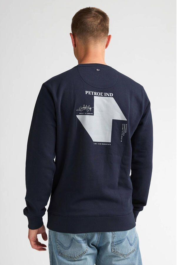 Petrol Industries regular fit sweater met backprint donkerblauw - Foto 3