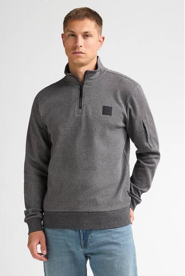 Petrol Industries regular fit sweater met melée deep black