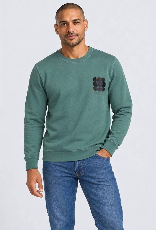 Petrol Industries regular fit sweater met print teal green