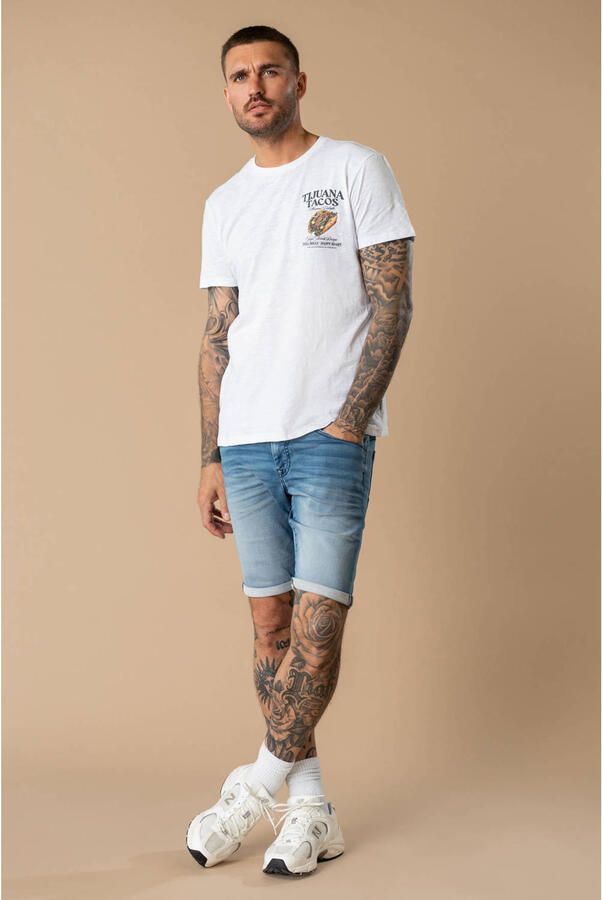 Petrol Industries regular fit T-shirt met backprint wit