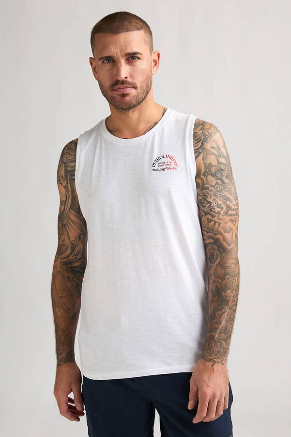 Petrol Industries regular fit tanktop wit
