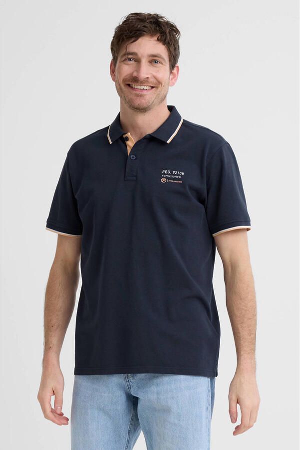 Petrol Industries regular polo donkerblauw