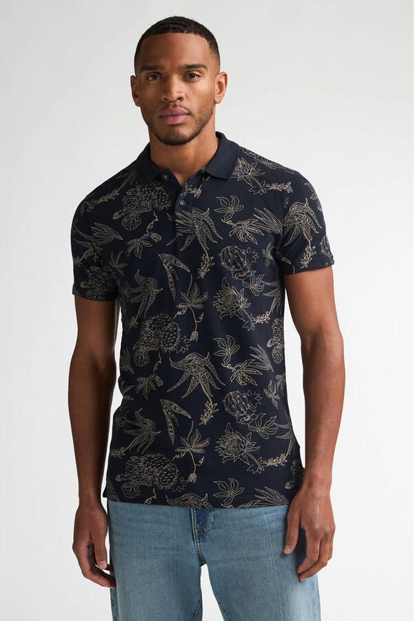 Petrol Industries regular polo donkerblauw