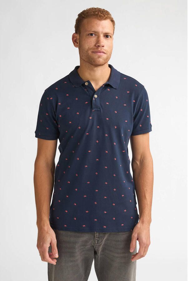 Petrol Industries regular polo donkerblauw