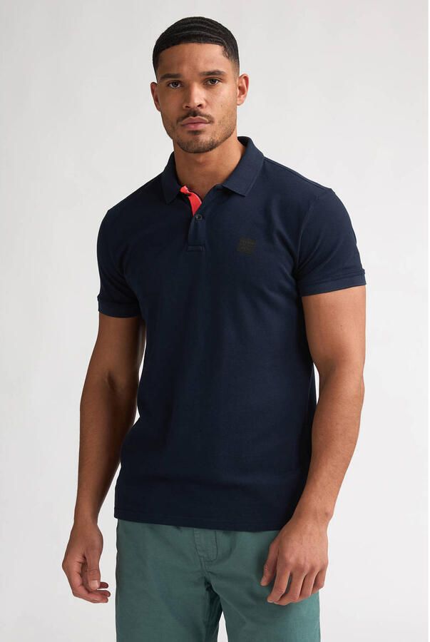 Petrol Industries regular polo donkerblauw