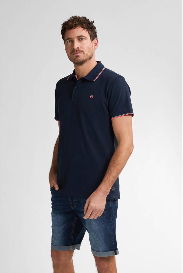 Petrol Industries regular polo donkerblauw