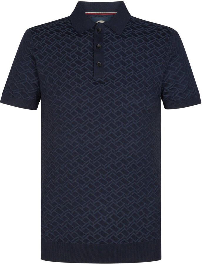 Petrol Industries regular polo donkerblauw