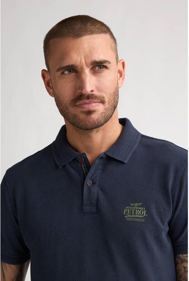 Petrol Industries regular polo donkerblauw - Foto 2