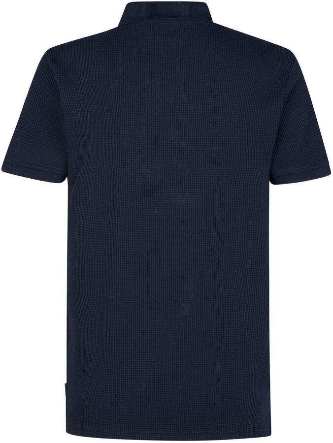 Petrol Industries regular polo donkerblauw met textuur - Foto 3