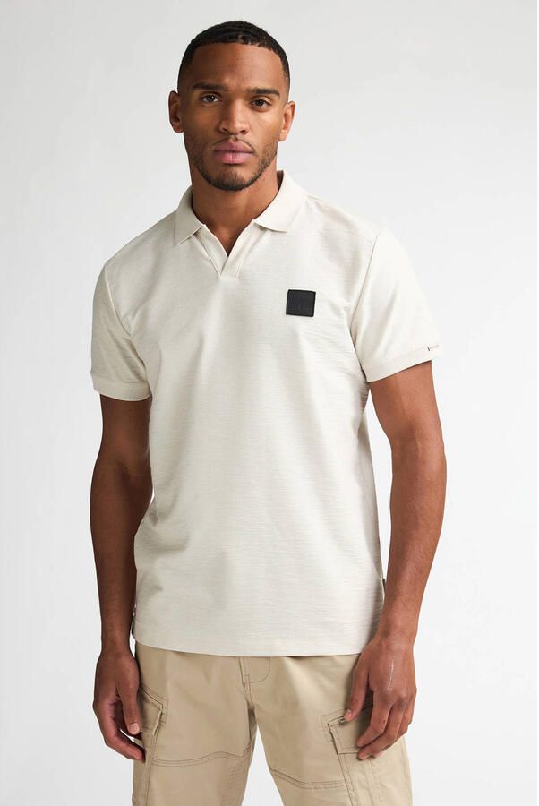 Petrol Industries regular polo ecru met textuur